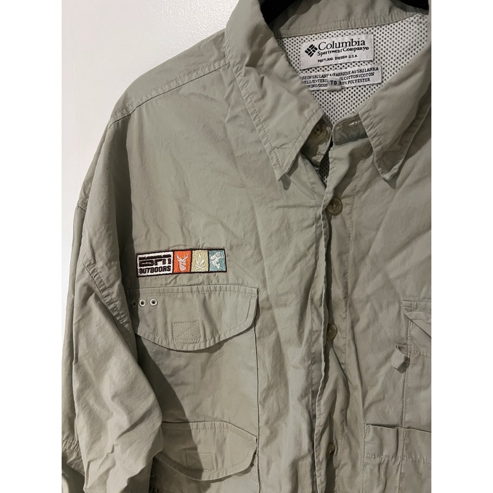 Columbia Sportswear Shirt Mens Size XL ESPN Outdoors Cotton Long Sleeve PFG